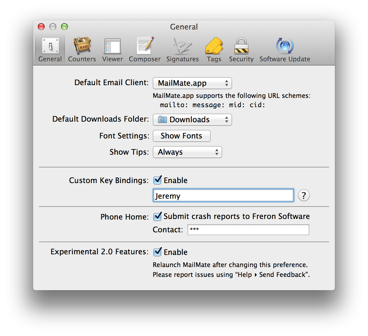 mailmate turn off preview